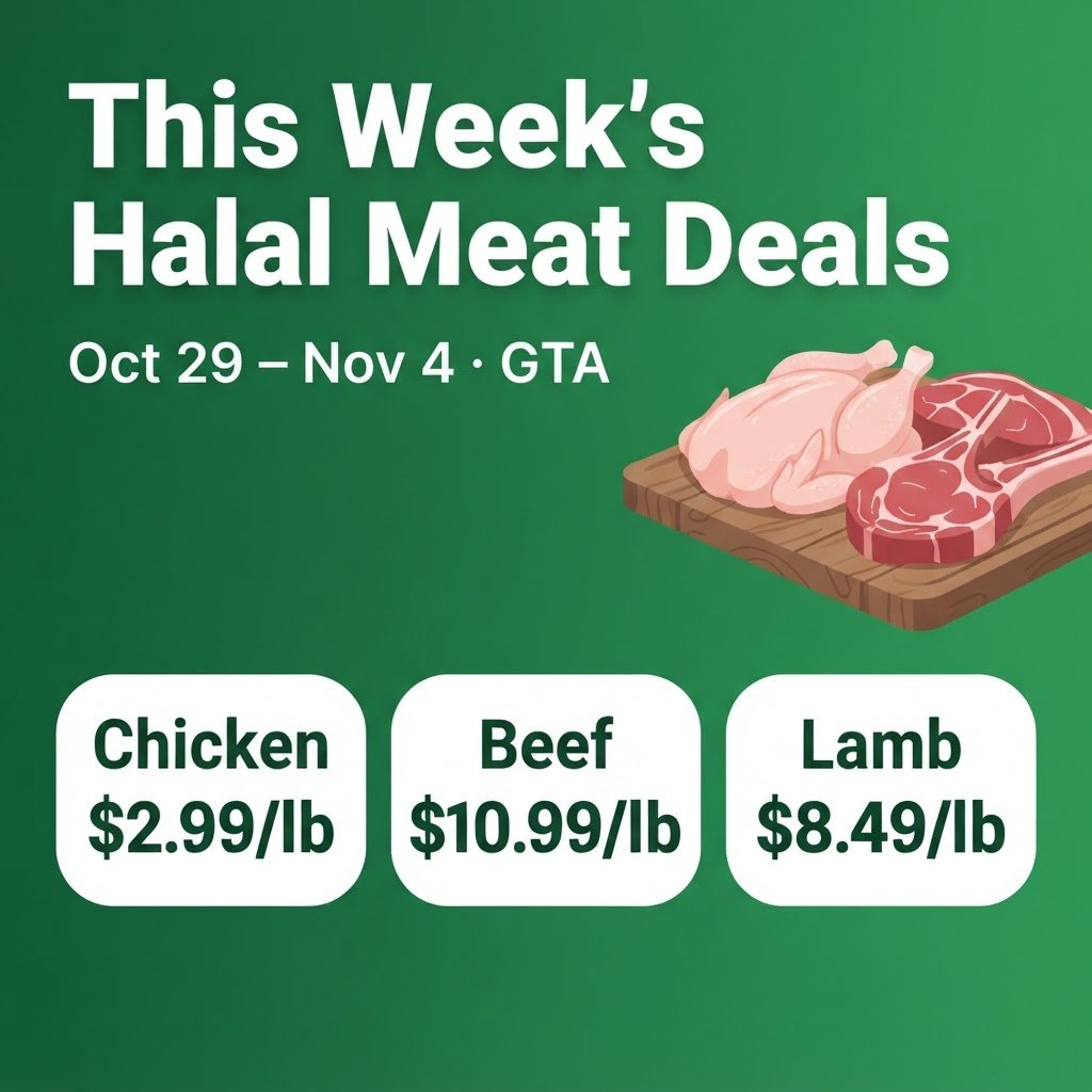 This week's halal chicken, beef and lamb deals across the GTA, Oct 29 to Nov 4